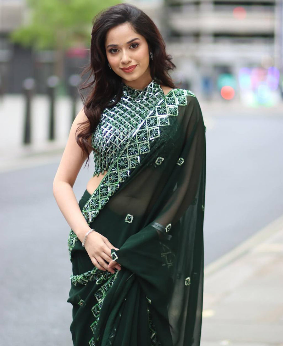 Rangoli Silk Sequins Embroidery Work Saree