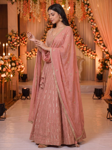 Baby Pink Color Sequins Embroidery Work Semi-Stiched Lehenga Choli
