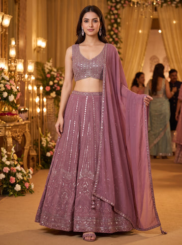Trendy Pink Sequins Work Lehenga Choli