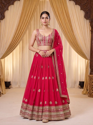 Rani Color Sequins Embriodery Work Lehenga Choli