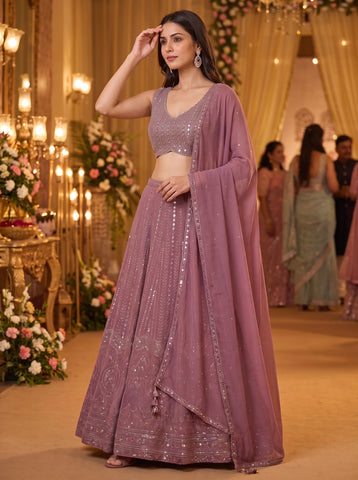 Trendy Pink Sequins Work Lehenga Choli