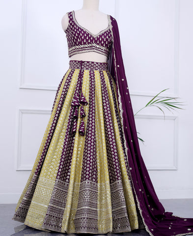 Sequins Embroidery Work Georgette Lehenga Choli