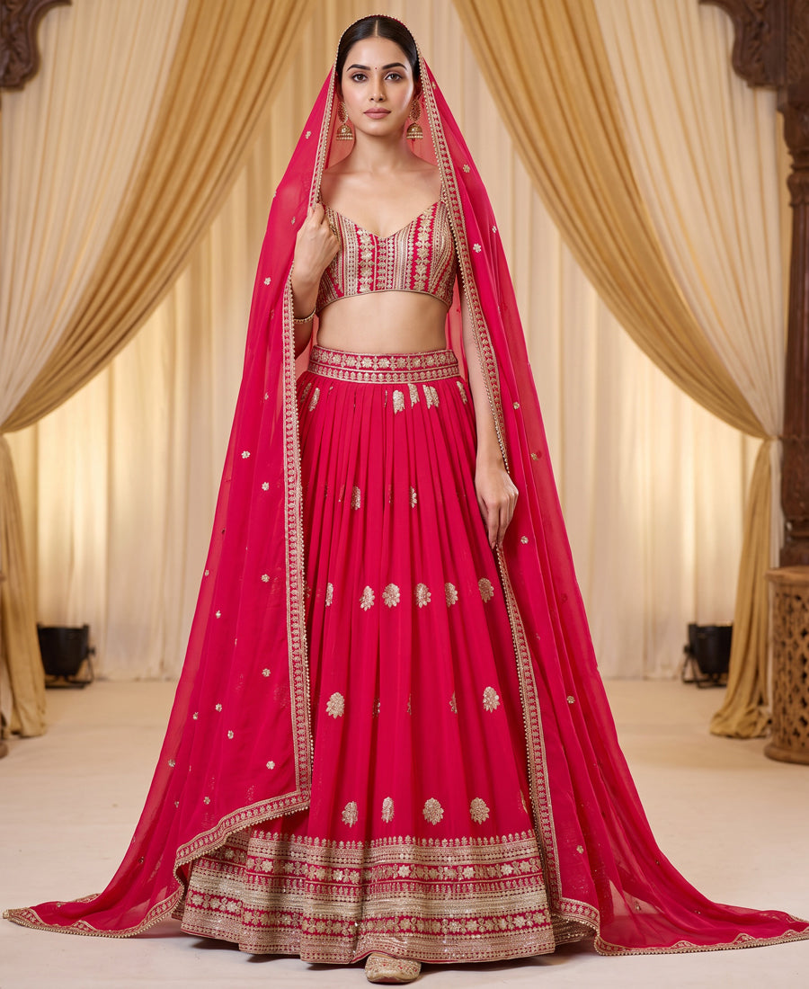 Rani Color Sequins Embriodery Work Lehenga Choli