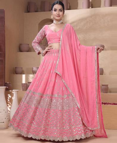 Pink Color 9mm Sequins Embroidered Lehenga Choli