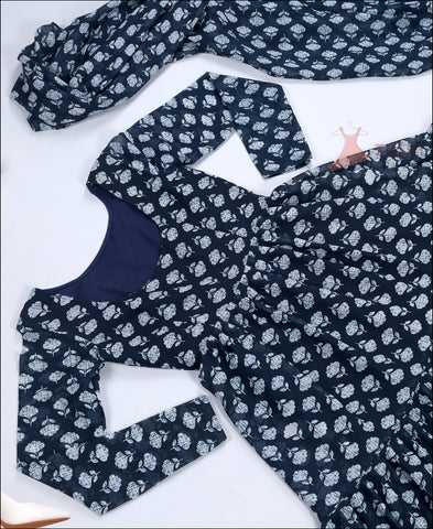 Navy Blue Colored Georgette Anarkali Suit