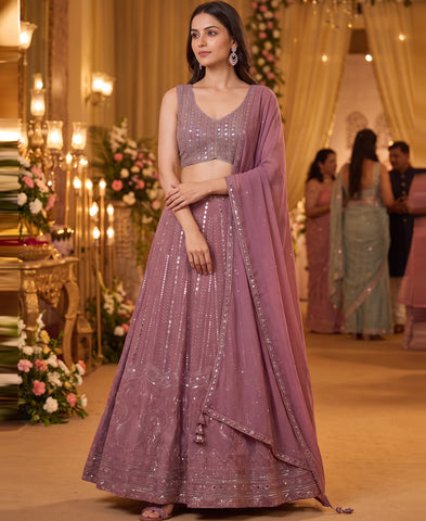 Trendy Pink Sequins Work Lehenga Choli