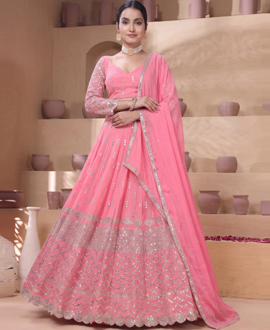 Pink Color 9mm Sequins Embroidered Lehenga Choli