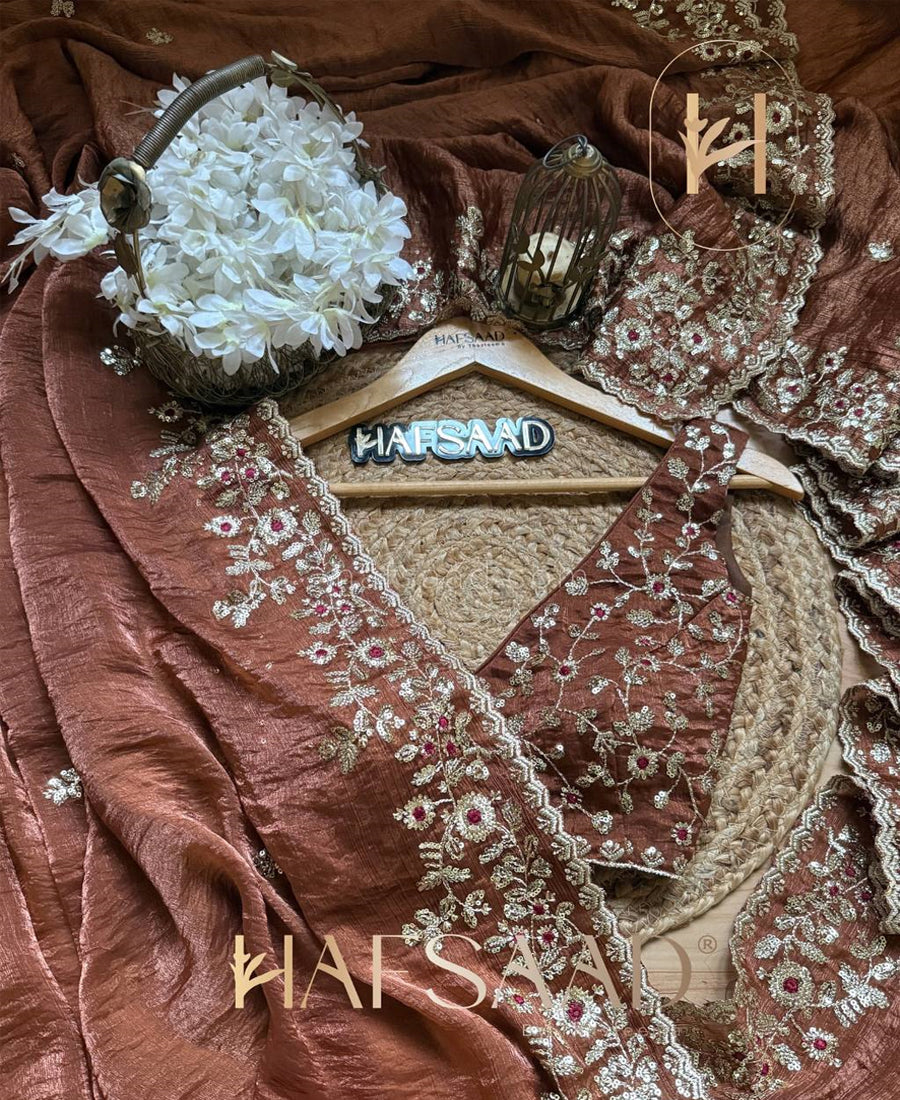 Frendy Chiffon Sequins Embroidery Work Saree