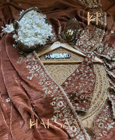 Frendy Chiffon Sequins Embroidery Work Saree