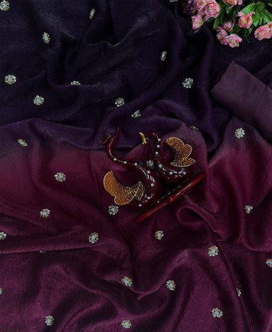 Frendy Crush With Beauty Shaded Katdana And Sequins Work Saree