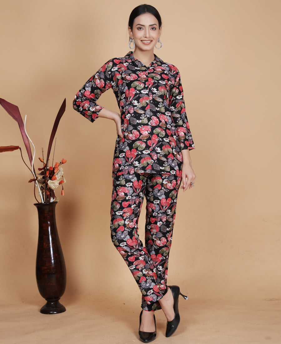 Appealing Multicolor Floral Printed Co-ord Set