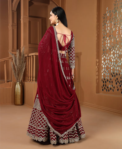 Maroon Color 9mm Sequins Embroidered Lehenga Choli