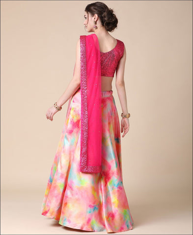 RE - Multi Colored Digital Print Lehenga Choli