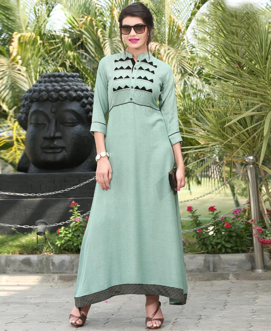 RE - Exquisite Mint green viscose alpine stitched kurti