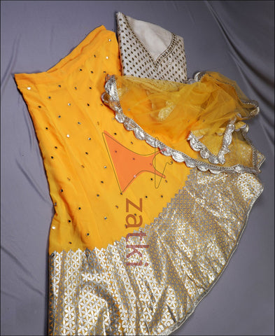 RE - Yellow Coloured Embroidery Work Lehenga Choli