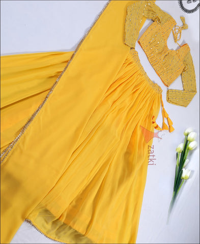 Yellow Coloured Georgette Lehenga Choli